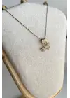 Yeni Sezon Zirkon Taşlı Kelebek Motifli Kadın Çelik Kolye Gold Kararmaz Renk Atmaz