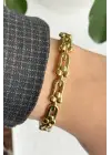 Çoklu Tifany Model Kelepçe Kadın Çelik Bileklik Gold Kararmaz Renk Atmaz