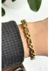 Çoklu Tifany Model Kelepçe Kadın Çelik Bileklik Gold Kararmaz Renk Atmaz