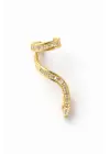 Yılan Tasarım Dizi Baget Zirkon Taşlı Kıkırdaklı Earcuff Gold Kıkırdak Küpe Kararmaz Renk Atmaz