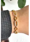 Gleam Link Bracelet Kuyumcu İşçiliği Altın Kaplama Premium Seri Kadın Çelik Bileklik Kararmaz