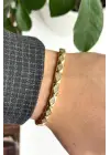Royal Diamond Kuyumcu İşçiliği Altın Kaplama Premium Seri Kadın Çelik Bileklik Kararmaz Renk Atmaz