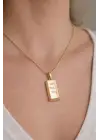 Fine Gold Külçe Altın Uçlu Kadın Çelik Kolye Kararmaz Renk Atmaz