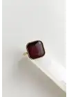 Aurum Brown Tasarım Ayarlanabilir Kadın Çelik Yüzük Altın Kararmaz Renk Atmaz