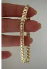 Vintage Zincir Tasarım Kelepçe Kadın Çelik Bileklik Altın Kararmaz Renk Atmaz