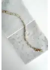 Sıralı Su Yolu Tasarım Taşlı Kelepçe Kadın Çelik Bileklik Altın Kararmaz Renk Atmaz