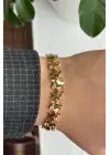 Zirkon Taşlı Full Kelebek Tasarım Kelepce Kadın Çelik Bileklik Altın Kararmaz Renk Atmaz
