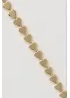 Vintage Kalp Tasarım Kelepçe Kadın Çelik Bileklik Altın Kararmaz Renk Atmaz