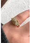 Vintage Gold Göz Motifli Nokta Zirkon Taşlı Tasarım Ayarlanabilir Serçe Parmak Yuzugu Çelik Yüzük