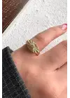 Vintage Gold Göz Motifli Nokta Zirkon Taşlı Tasarım Ayarlanabilir Serçe Parmak Yuzugu Çelik Yüzük