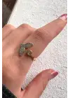 Çift Renk Seri Mermaid Balık Kuyruğu Tasarım Zirkon Taşlı Ayarlanabilir Çelik Yüzük Kararmaz