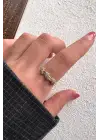Çift Renk Seri Modern Bamboo Tasarım Ayarlanabilir Çelik Yüzük Kararmaz Renk Atmaz