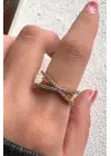 Çift Renk Seri X Glow Tasarım Zirkon Taşlı Ayarlanabilir Çelik Yüzük Kararmaz Renk Atmaz