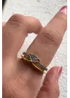 Çift Renk Seri Soft Knot Tasarım Zirkon Taşlı Model Ayarlanabilir Çelik Yüzük Kararmaz Renk Atmaz