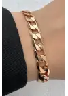 Rose Gold Klasik Halka Zincir Kadın Çelik Bileklik Kararmaz Renk Atmaz