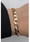 Rose Gold Klasik Halka Zincir Kadın Çelik Bileklik Kararmaz Renk Atmaz