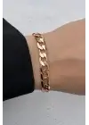 Rose Gold Klasik Halka Zincir Kadın Çelik Bileklik Kararmaz Renk Atmaz