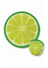 Japon Yelpazesi 20 cm Mini El Yelpazesi Kılıflı Çantalık Limon Desenli Fresh Lime Aksesuar