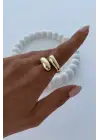 İthal Cilalı Damla Model Bombe Tasarım Ayarlanabilir Kadın Çelik Yüzük Gold Kararmaz Renk Atmaz