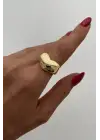 İthal Cilalı Kalp Model Bombe Tasarım Ayarlanabilir Kadın Çelik Yüzük Gold Kararmaz Renk Atmaz