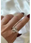 Özel Üretim Fiyonk Model Tasarım Ayarlanabilir Kadın Çelik Yüzük Gümüş Kararmaz Renk Atmaz