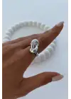 Cilalı Model Düğüm Tasarım Günlük Ayarlanabilir Kadın Çelik Yüzük Gümüş Kararmaz Renk Atmaz