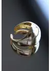 Yeni Sezon Nokta Tasarım Bombeli Cilalı Model Ayarlanabilir Kadın Çelik Yüzük Gold Kararmaz