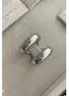 Özel Cilalı Ikili Görünüm Ayarlanabilir Kadın Çelik Yüzük Gümüş Kararmaz Renk Atmaz