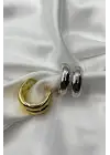Özel Cilalı Ikili Görünüm Ayarlanabilir Kadın Çelik Yüzük Gümüş Kararmaz Renk Atmaz