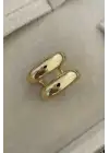 Özel Cilalı Ikili Görünüm Ayarlanabilir Kadın Çelik Yüzük Gold Kararmaz Renk Atmaz