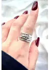 Braids Tasarım Cilalı Ayarlanabilir Kadın Çelik Yüzük Gümüş Kararmaz Renk Atmaz