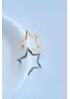 Yıldız Tasarım Sıkıştırmalı Earcuff Kıkırdak Çelik Küpe Gold Kararmaz Renk Atmaz