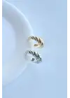 Burgu Tasarım Sıkıştırmalı Earcuff Kıkırdak Çelik Küpe Gümüş Kararmaz Renk Atmaz