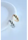 Burgu Tasarım Sıkıştırmalı Earcuff Kıkırdak Çelik Küpe Gold Kararmaz Renk Atmaz