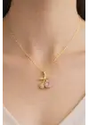 Kiraz Tasarım Kadın Çelik Kolye Gold Kararmaz Renk Atmaz