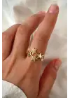 Yeni Sezon Luciddream Çoklu Yeni Yıldız Tasarım Ayarlanabilir Kadın Çelik Yüzük Gold Kararmaz