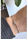 Yeni Sezon Ezme Zincirli Fiyonk Model Garantili Kadın Çelik Bileklik Gümüş Kararmaz Renk Atmaz