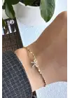 Yeni Sezon Ezme Zincirli Fiyonk Model Garantili Kadın Çelik Bileklik Sarı Kararmaz Renk Atmaz