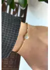 Seri Ezme Zincirli Full Taşlı Kalp Model Garantili Kadın Çelik Bileklik Gold Kararmaz Renk Atmaz