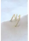 Çoklu Görünüm Zirkon Taşlı Model Earcuff Kıkırdak Kıkırdak Küpe Gold Kararmaz Renk Atmaz