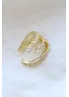 Çoklu Görünüm Zirkon Taşlı Model Earcuff Kıkırdak Kıkırdak Küpe Gold Kararmaz Renk Atmaz