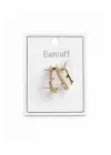 Çoklu Görünüm Zirkon Taşlı Sarmaşık Model Earcuff Kıkırdak Kıkırdak Küpe Gold Kararmaz Renk Atmaz