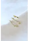 Çoklu Görünüm Zirkon Taşlı Sarmaşık Model Earcuff Kıkırdak Kıkırdak Küpe Gold Kararmaz Renk Atmaz