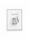 Çoklu Görünüm Zirkon Taşlı Sarmaşık Model Earcuff Kıkırdak Kıkırdak Küpe Gri Kararmaz Renk Atmaz