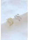 Çoklu Görünüm Zirkon Taşlı Sarmaşık Model Earcuff Kıkırdak Kıkırdak Küpe Gri Kararmaz Renk Atmaz