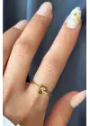 Yeni Sezon Love Knot Tasarım Ayarlanabilir Kadın Çelik Yüzük Altın Kararmaz Renk Atmaz