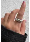 Yeni Sezon Couture Tasarım Ayarlanabilir Kadın Çelik Yüzük Gümüş Kararmaz Renk Atmaz