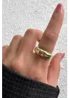 Yeni Sezon Couture Tasarım Ayarlanabilir Kadın Çelik Yüzük Altın Kararmaz Renk Atmaz