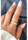 Yeni Sezon Couture Tasarım Ayarlanabilir Kadın Çelik Yüzük Altın Kararmaz Renk Atmaz