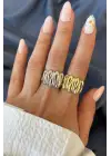 Yeni Sezon Twist Luxe Tasarım Ayarlanabilir Kadın Çelik Yüzük Altın Kararmaz Renk Atmaz